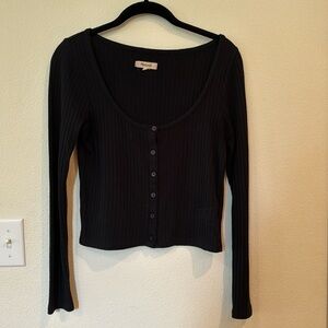 Madewell Ribbed Long Sleeve Crop Top